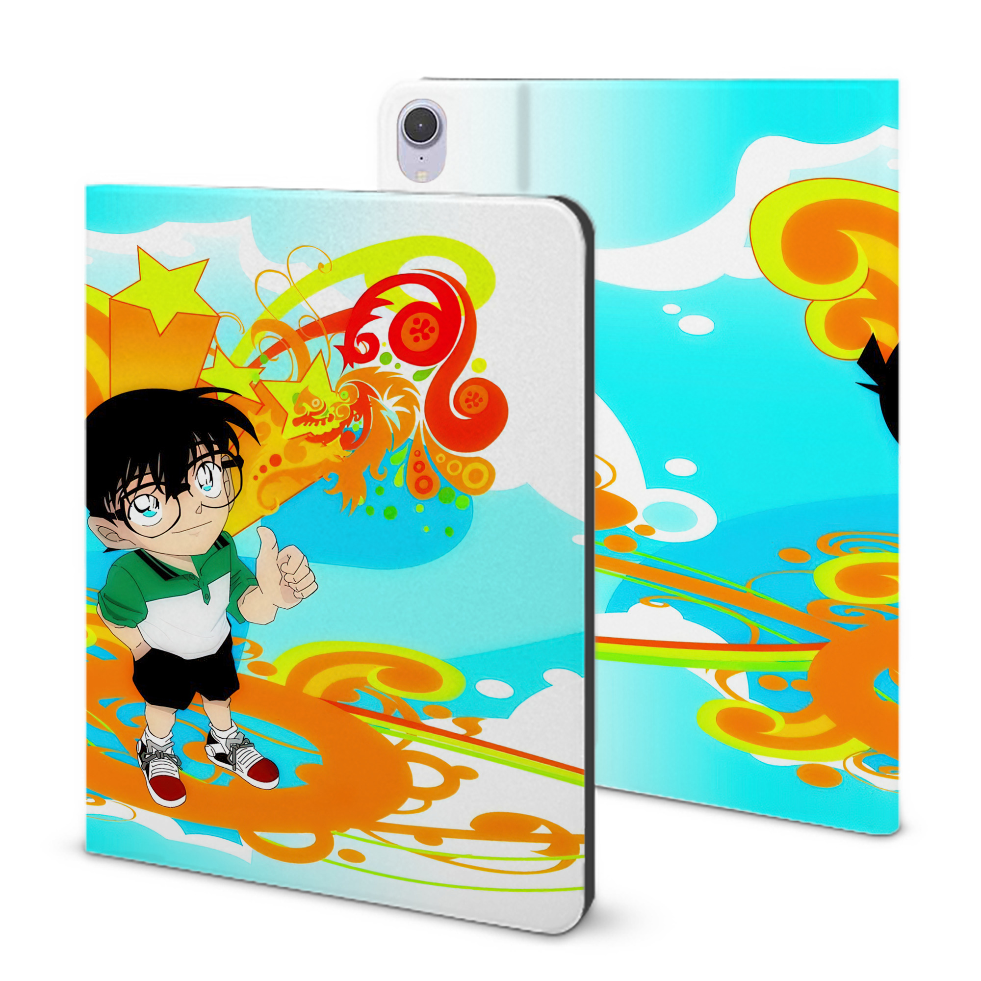（画像用） 名探偵コナン Detective Conan IPad ケース ブック型 PUレザー TPU 耐衝撃 軽量 薄型 ペン収納なし 全面保護 IPad 各モデル対応